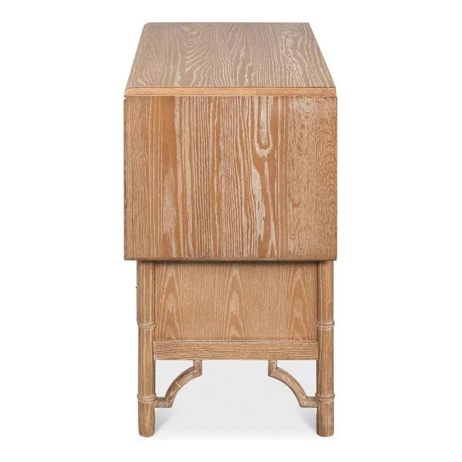 Brighton Cabinet Wood Traditional Brown 35" Wide - LOOMLAN - Sarreid - Accent Cabinets