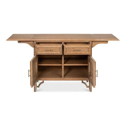 Brighton Cabinet Wood Traditional Brown 35" Wide - LOOMLAN - Sarreid - Accent Cabinets