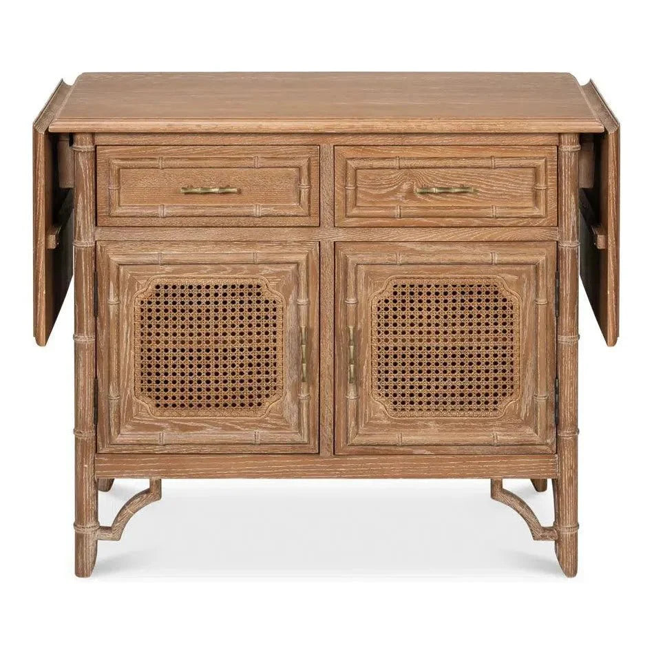 Brighton Cabinet Wood Traditional Brown 35" Wide - LOOMLAN - Sarreid - Accent Cabinets