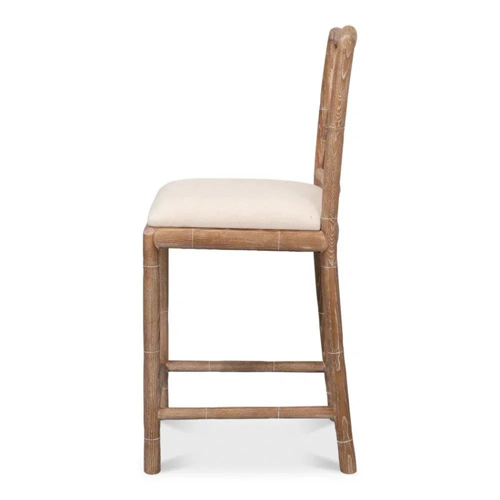 Brighton Counter Stool White Wash - LOOMLAN - Sarreid - Counter Stools