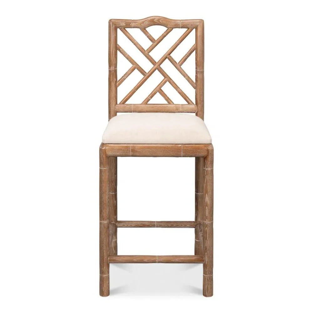 Brighton Counter Stool White Wash - LOOMLAN - Sarreid - Counter Stools