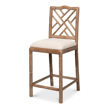 Brighton Counter Stool White Wash - LOOMLAN - Sarreid - Counter Stools