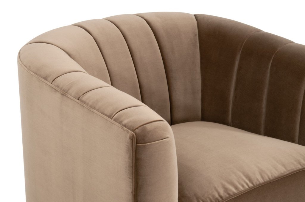 Bronx Channel Back Velvet Sofa Chair - LOOMLAN - Essentials For Living - Sofas & Loveseats