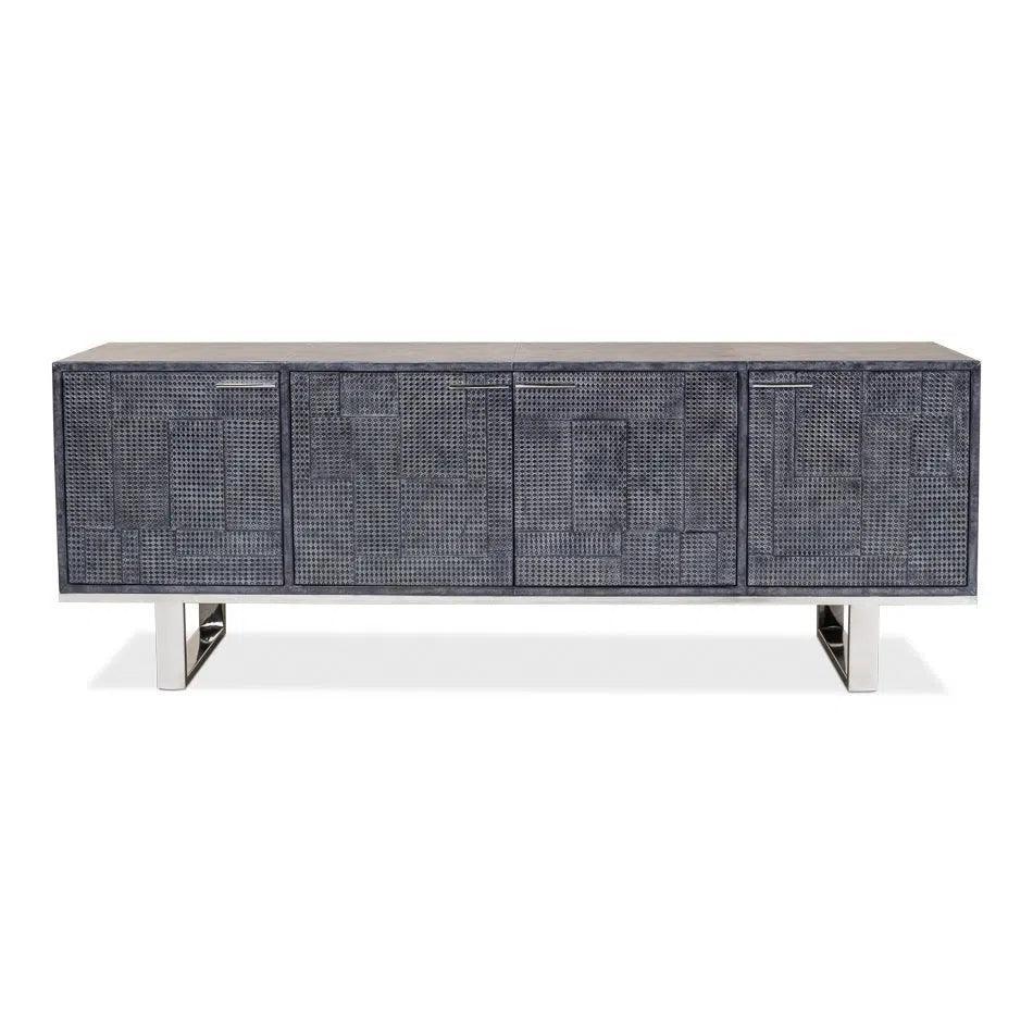 Bronzini Credenza Large Blue Cabinet for Living Room - LOOMLAN - Sarreid - Sideboards