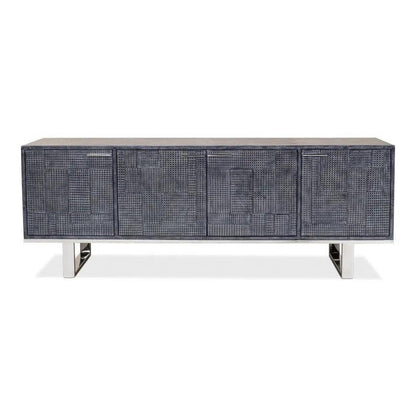 Bronzini Credenza Large Blue Cabinet for Living Room - LOOMLAN - Sarreid - Sideboards