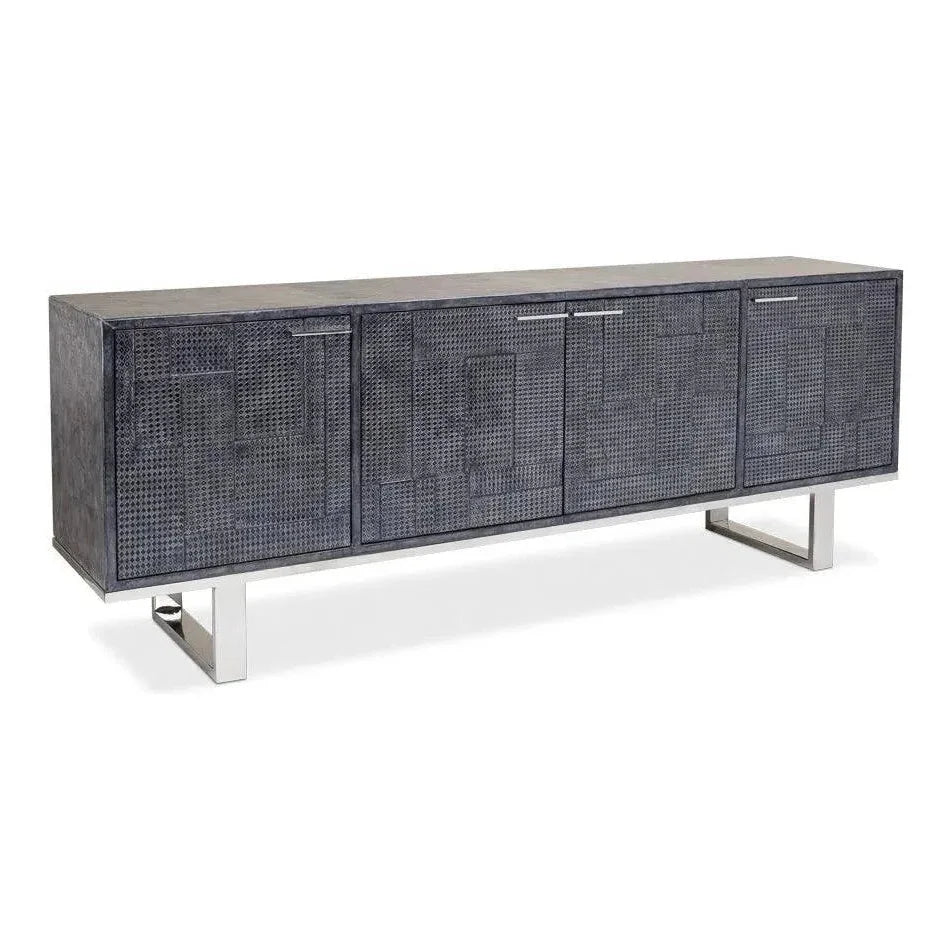 Bronzini Credenza Large Blue Cabinet for Living Room - LOOMLAN - Sarreid - Sideboards