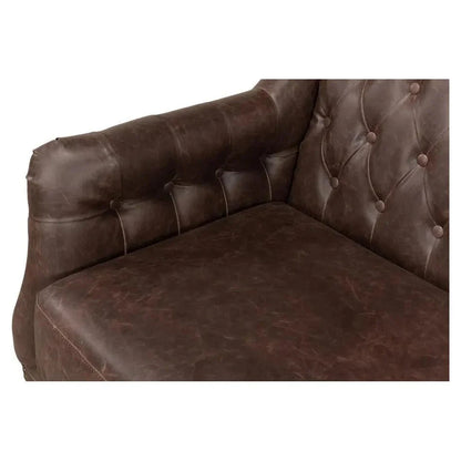 Brooks Leather Tufted 2 Seat Sofa - LOOMLAN - Sarreid - Sofas & Loveseats
