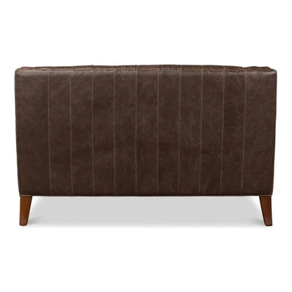 Brooks Leather Tufted 2 Seat Sofa - LOOMLAN - Sarreid - Sofas & Loveseats
