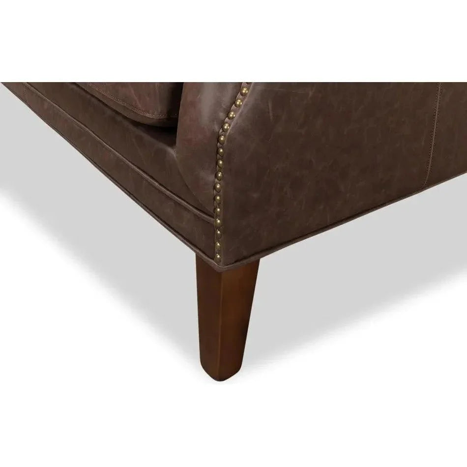 Brooks Leather Tufted 2 Seat Sofa - LOOMLAN - Sarreid - Sofas & Loveseats