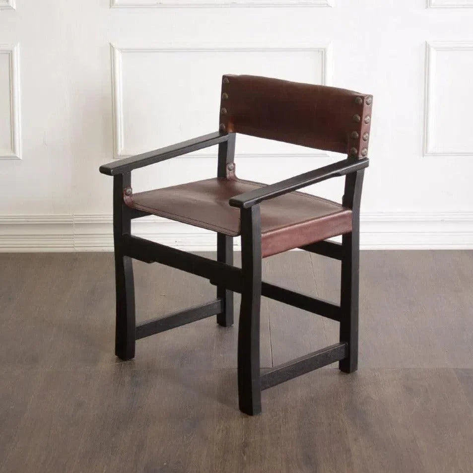 Peninsula Home Brown Leather Dining Chair Taura With Arms