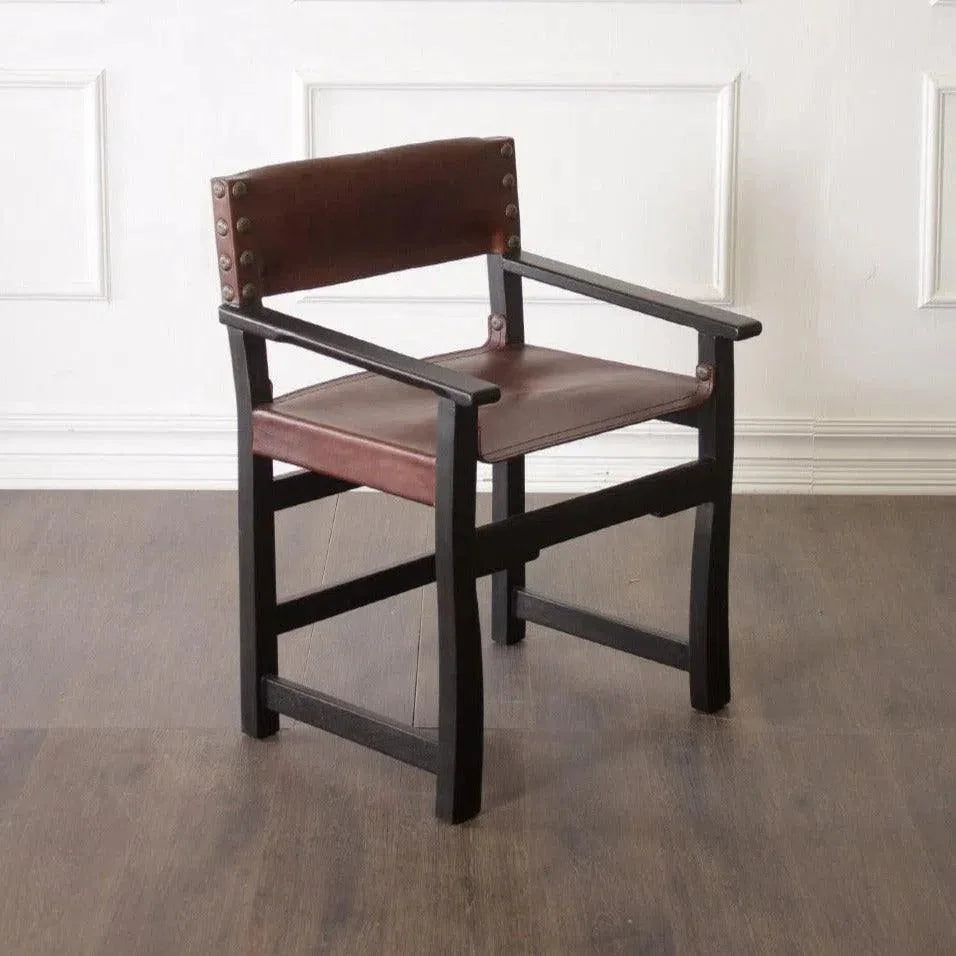 Peninsula Home Brown Leather Dining Chair Taura With Arms