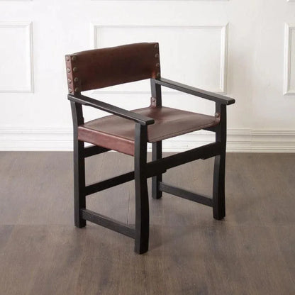 Peninsula Home Brown Leather Dining Chair Taura With Arms