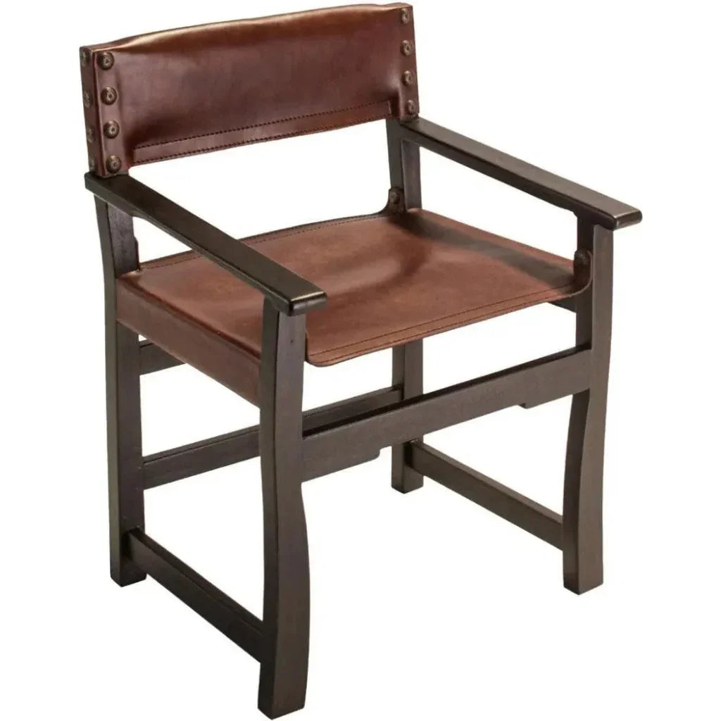Peninsula Home Brown Leather Dining Chair Taura With Arms