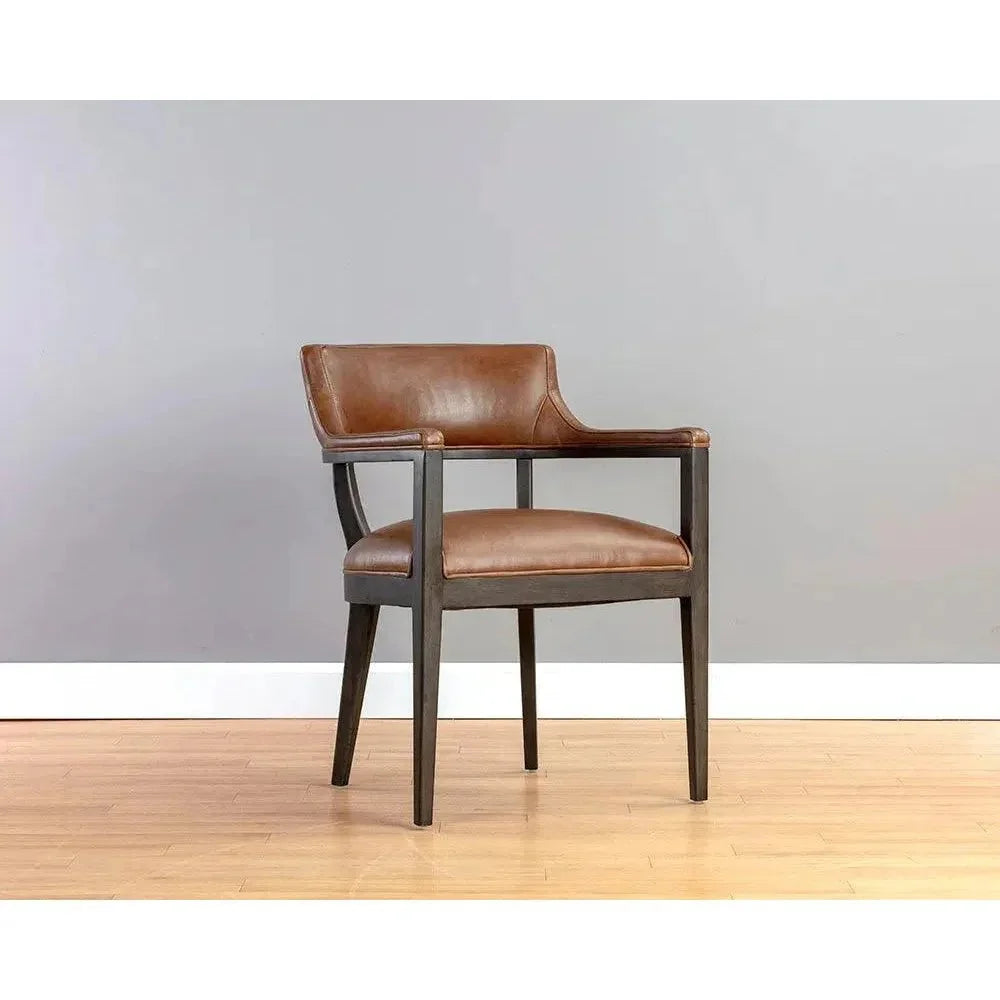 Brylea Leather Dining Armchair - LOOMLAN - SUNPAN - Dining Chairs