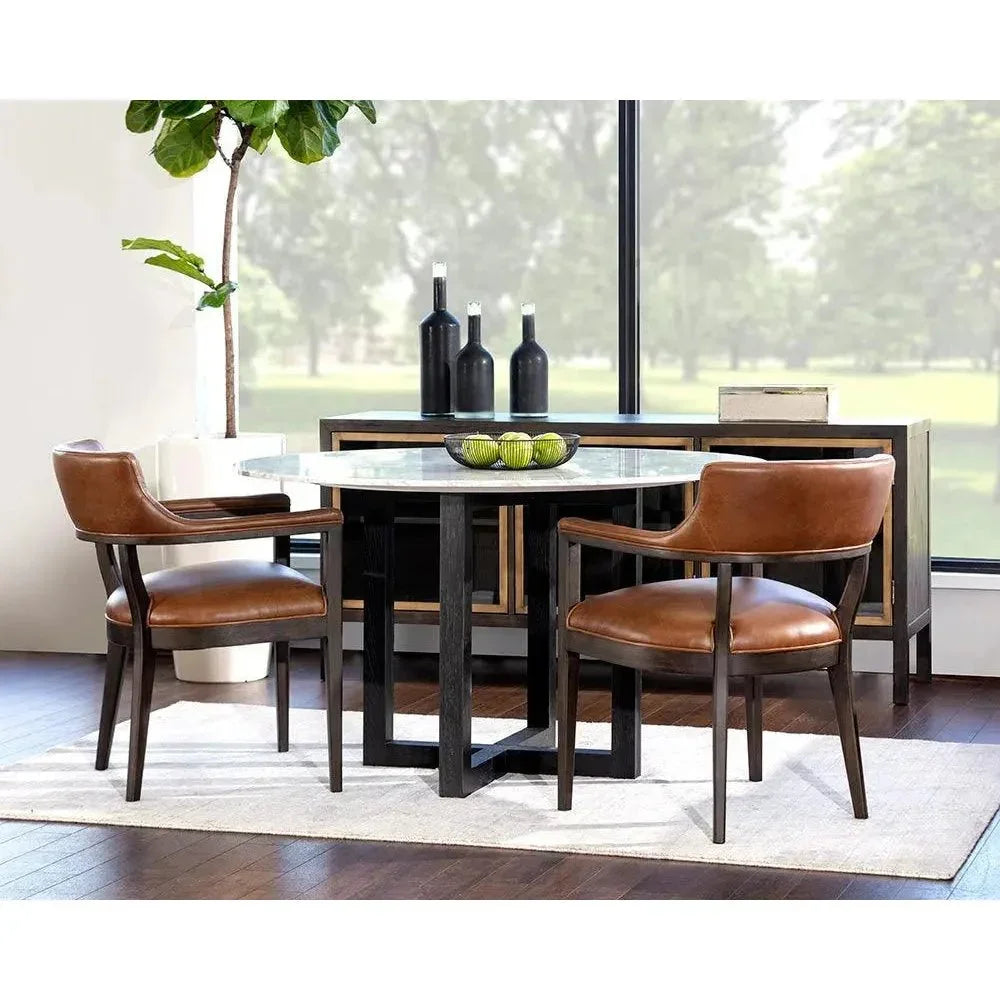 Brylea Leather Dining Armchair - LOOMLAN - SUNPAN - Dining Chairs