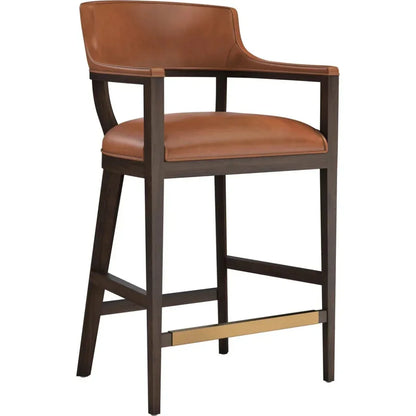 SUNPAN Brylea Top Grain Leather Barstool