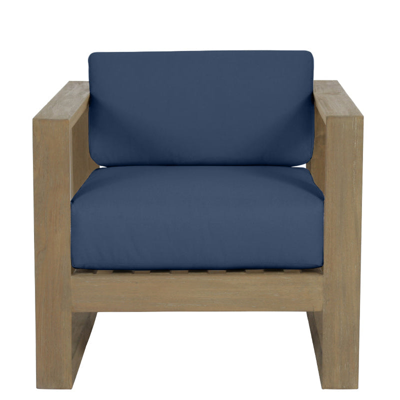 Coastal Teak Sunbrella Upholstered Outdoor Club Chair