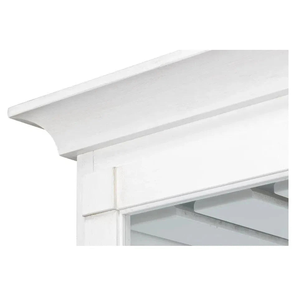 Buffet & Hutch Glass Doors & Drawers Cortina White - LOOMLAN - Sarreid - Buffets & Curios