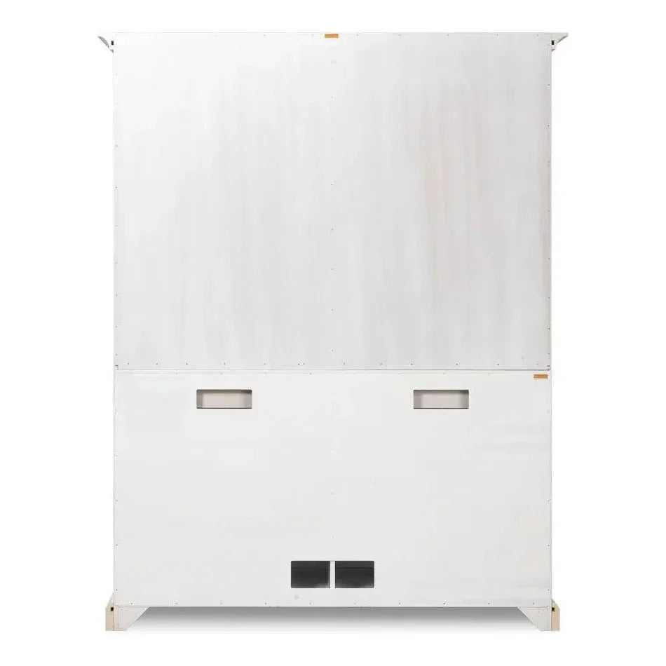 Buffet & Hutch Glass Doors & Drawers Cortina White - LOOMLAN - Sarreid - Buffets & Curios