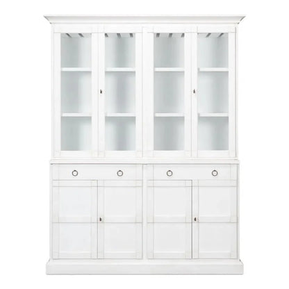 Buffet & Hutch Glass Doors & Drawers Cortina White - LOOMLAN - Sarreid - Buffets & Curios