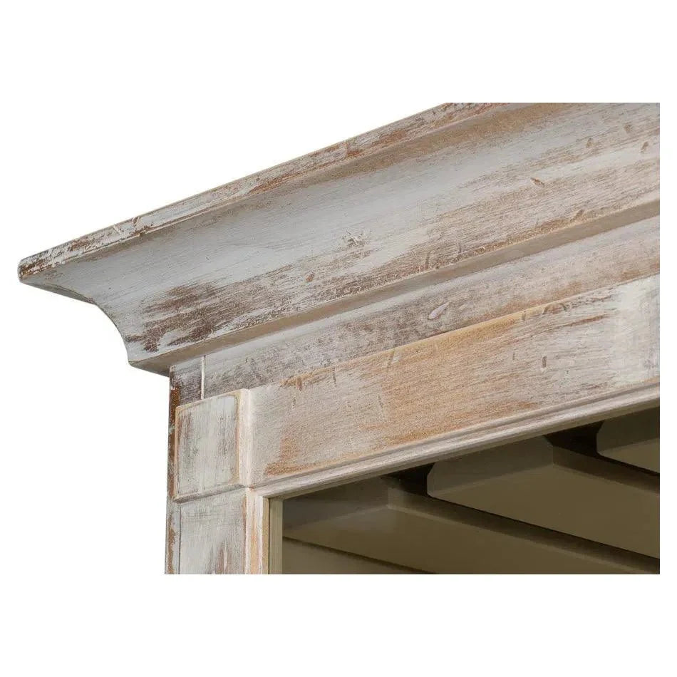 Buffet & Hutch Glass Doors & Drawers Disrupted White - LOOMLAN - Sarreid - Buffets & Curios