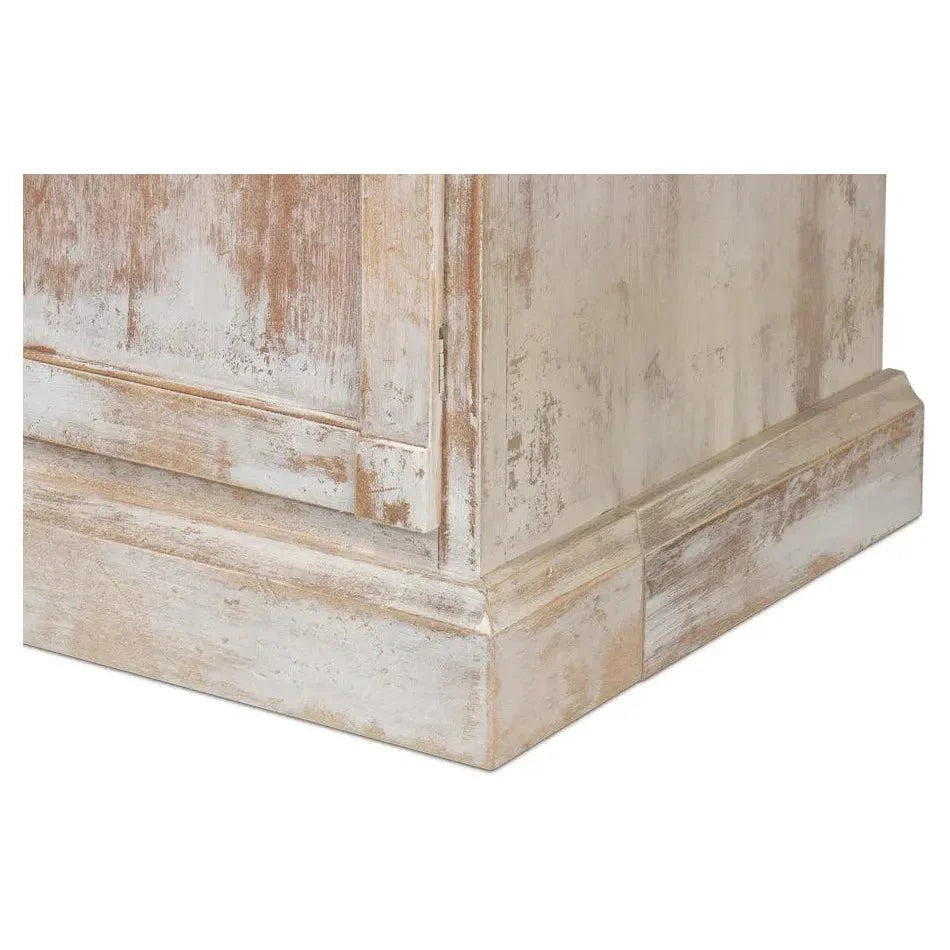 Buffet & Hutch Glass Doors & Drawers Disrupted White - LOOMLAN - Sarreid - Buffets & Curios