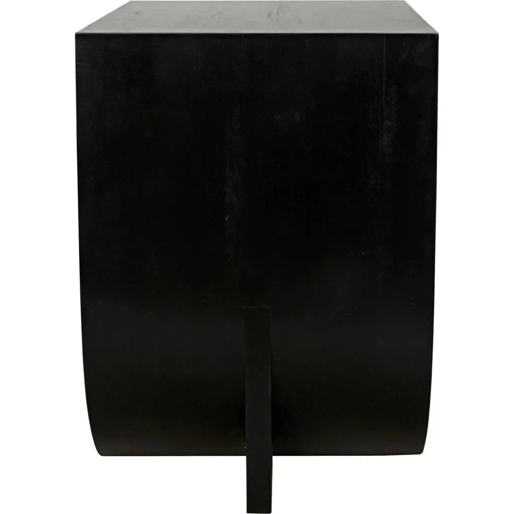 Noir Burton Teak Wood Black Side Table