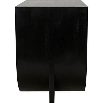 Noir Burton Teak Wood Black Side Table
