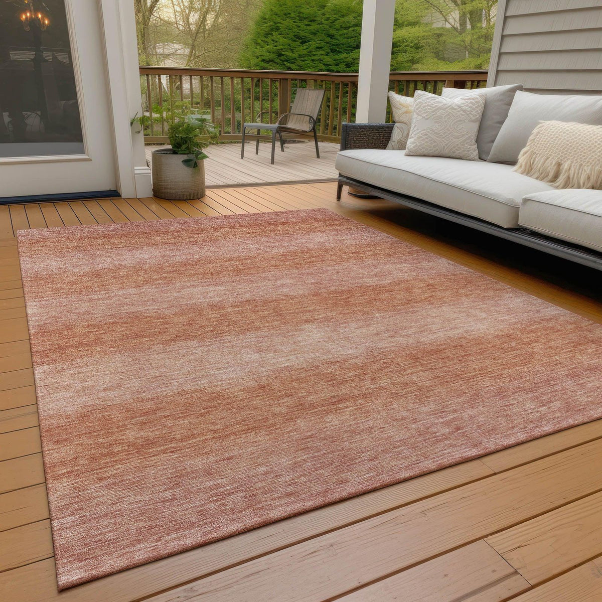 Haelius Orange Washable Indoor-Outdoor Rug -- view 2
