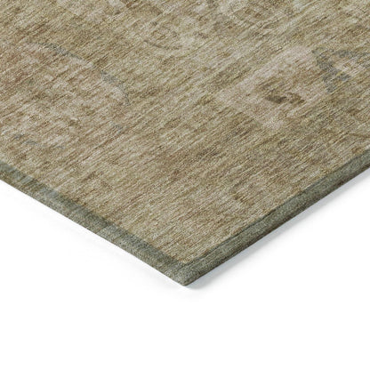 Iriir Tan Washable Indoor-Outdoor Rug