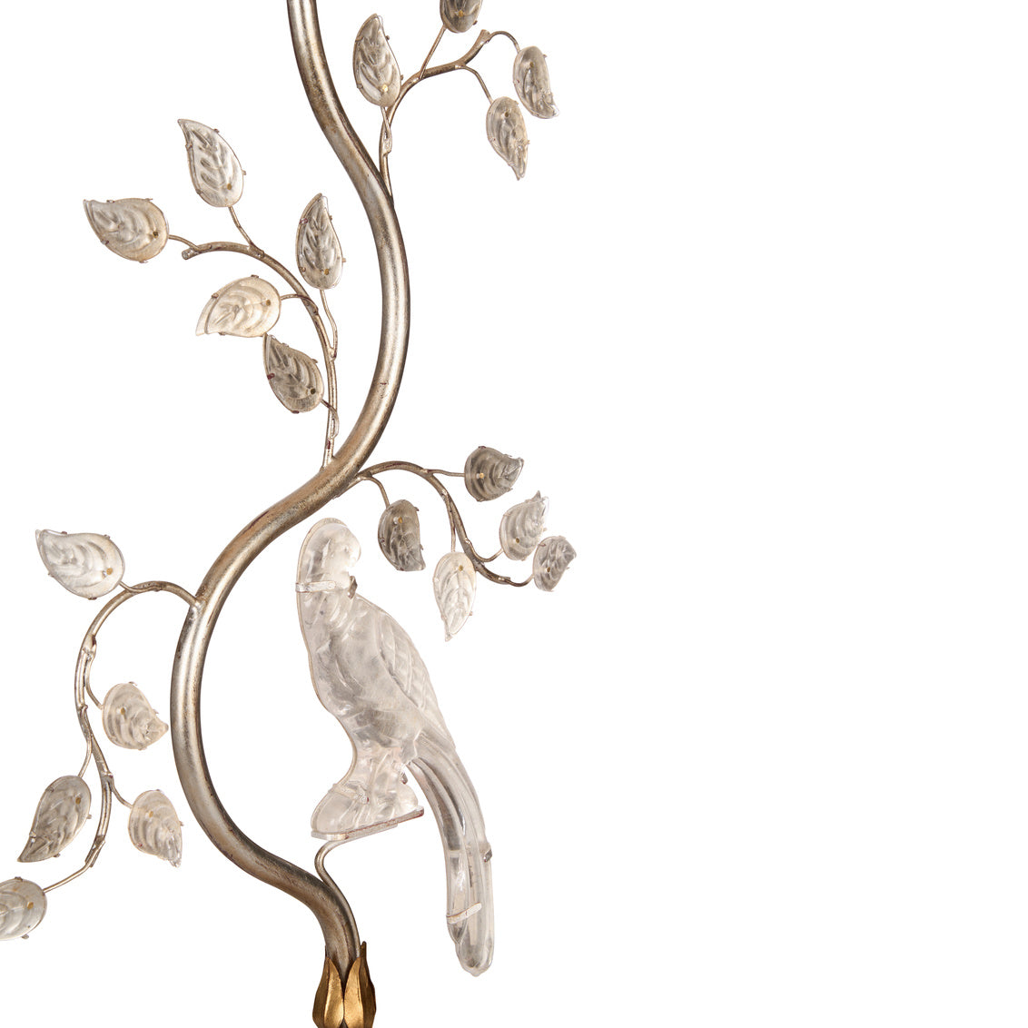 Chelsea House Crystal Bird Silver Table Lamp