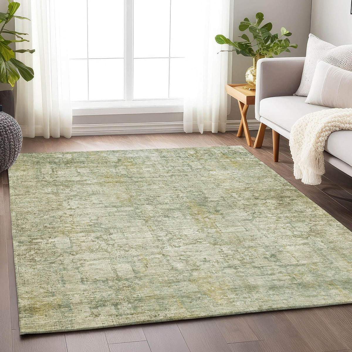 Kaelien Brown Washable Indoor-Outdoor Rug