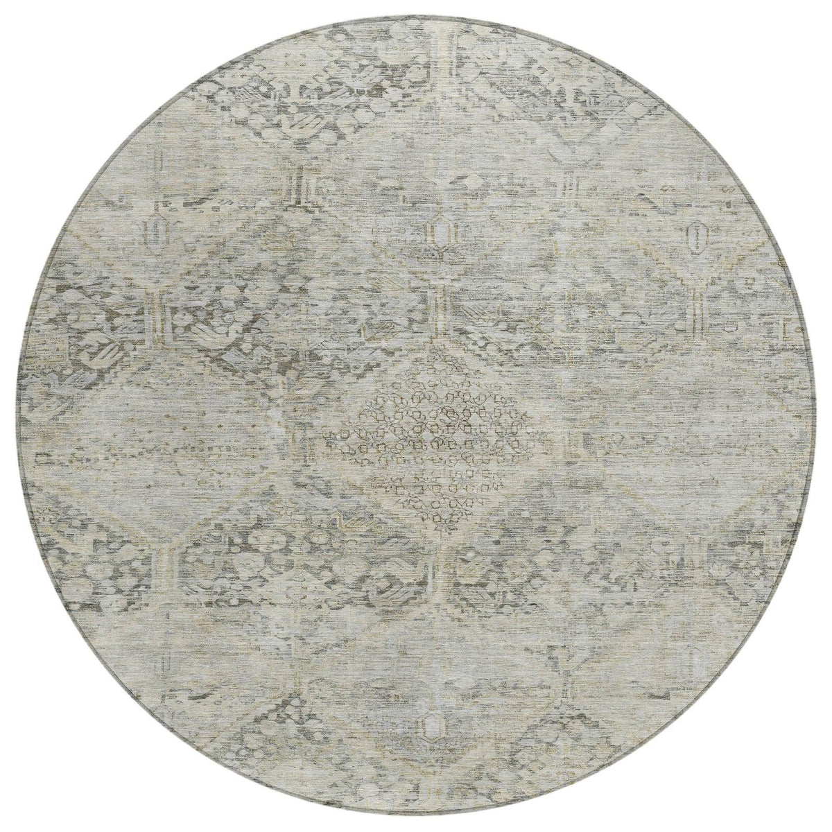Iriius Gray Washable Indoor-Outdoor Rug