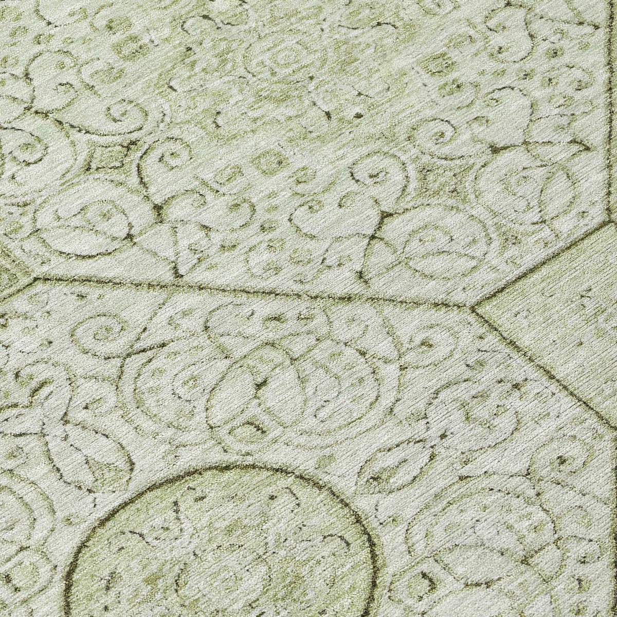 Iriora Green Washable Indoor-Outdoor Rug