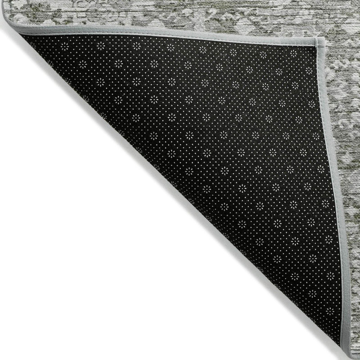 Laearis Gray Washable Indoor-Outdoor Rug