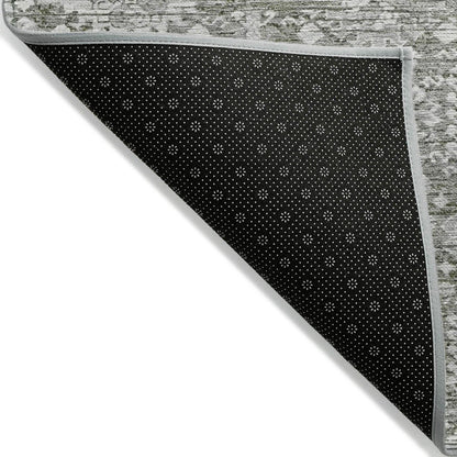 Laearis Gray Washable Indoor-Outdoor Rug