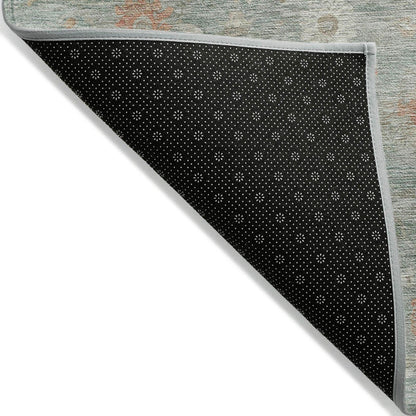 Laeara Green Washable Indoor-Outdoor Rug