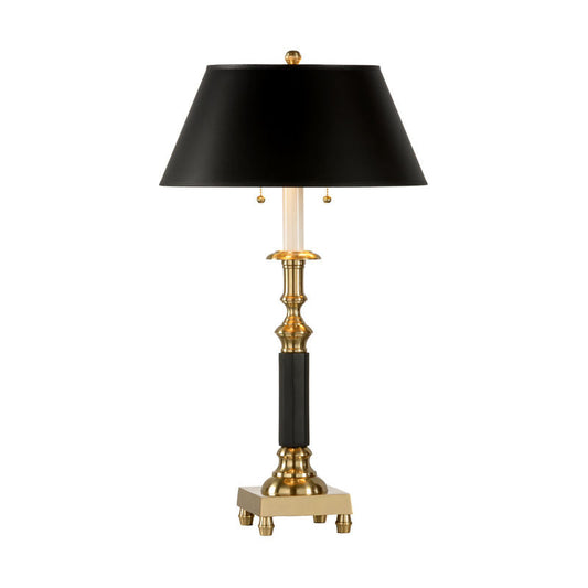 Wildwood Felix Faceted Column Antique Brass Table Lamp