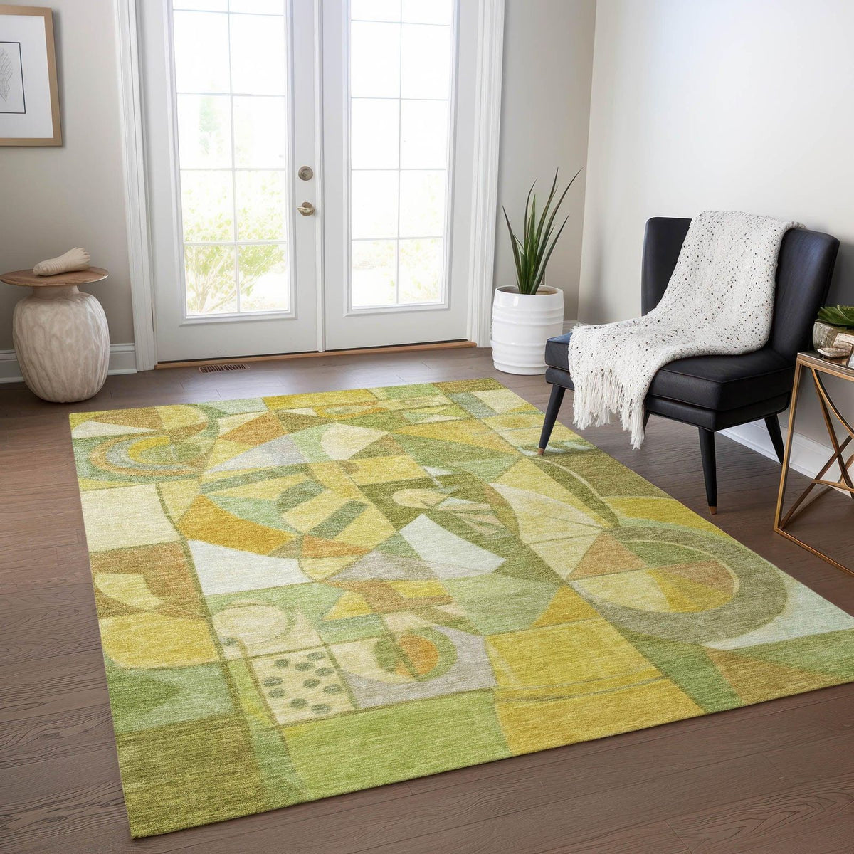 Jaelius Fern Washable Indoor-Outdoor Rug -- view 2