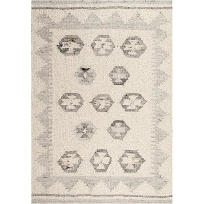 Cham Geometric Silver Area Rugs For Living Room
