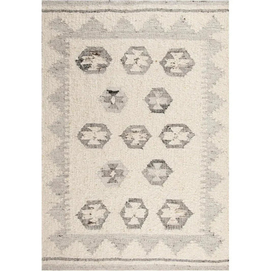 Cham Geometric Silver Area Rugs For Living Room