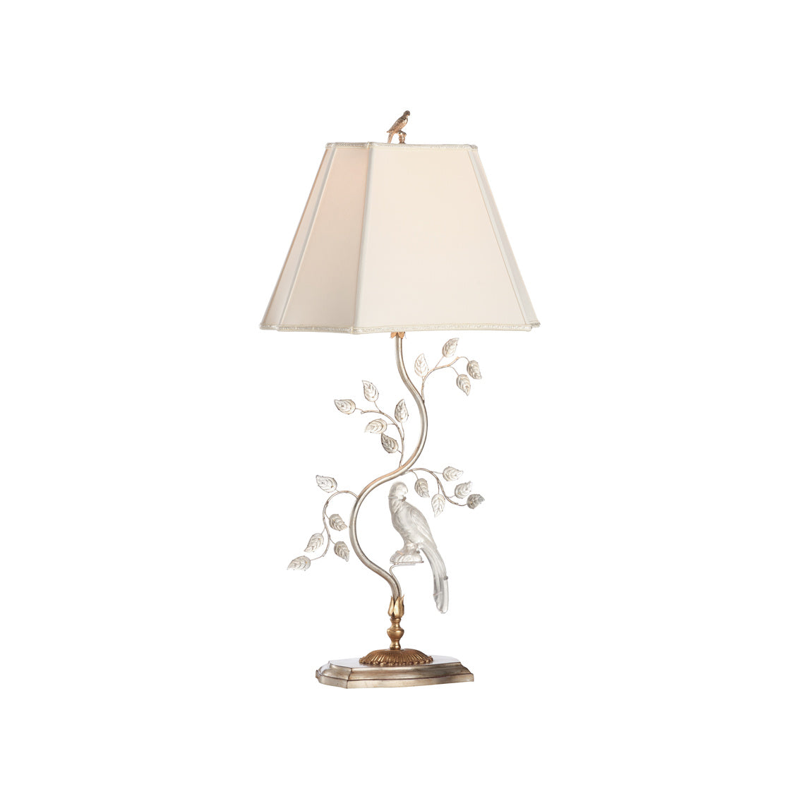 Chelsea House Crystal Bird Silver Table Lamp