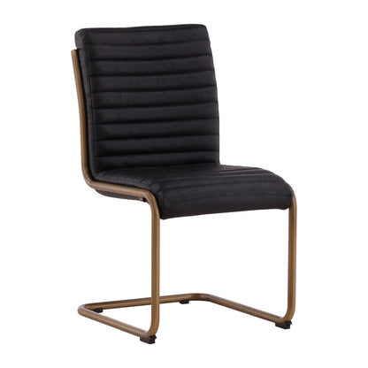 Furniture Classics Russotto Black Leather Dining Chair 2PC