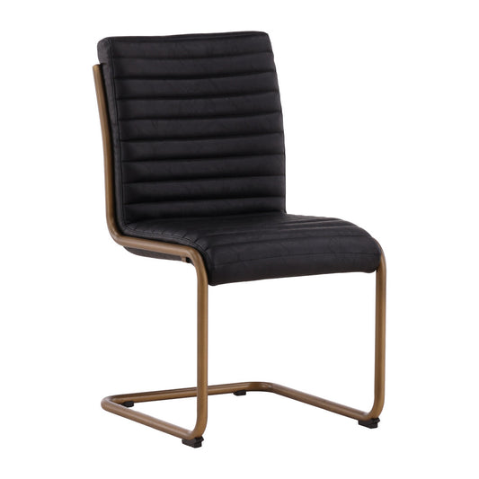 Furniture Classics Russotto Black Leather Dining Chair 2PC