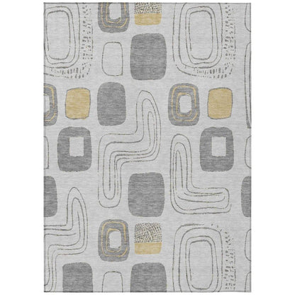 Aelira Gray Washable Indoor-Outdoor Rug