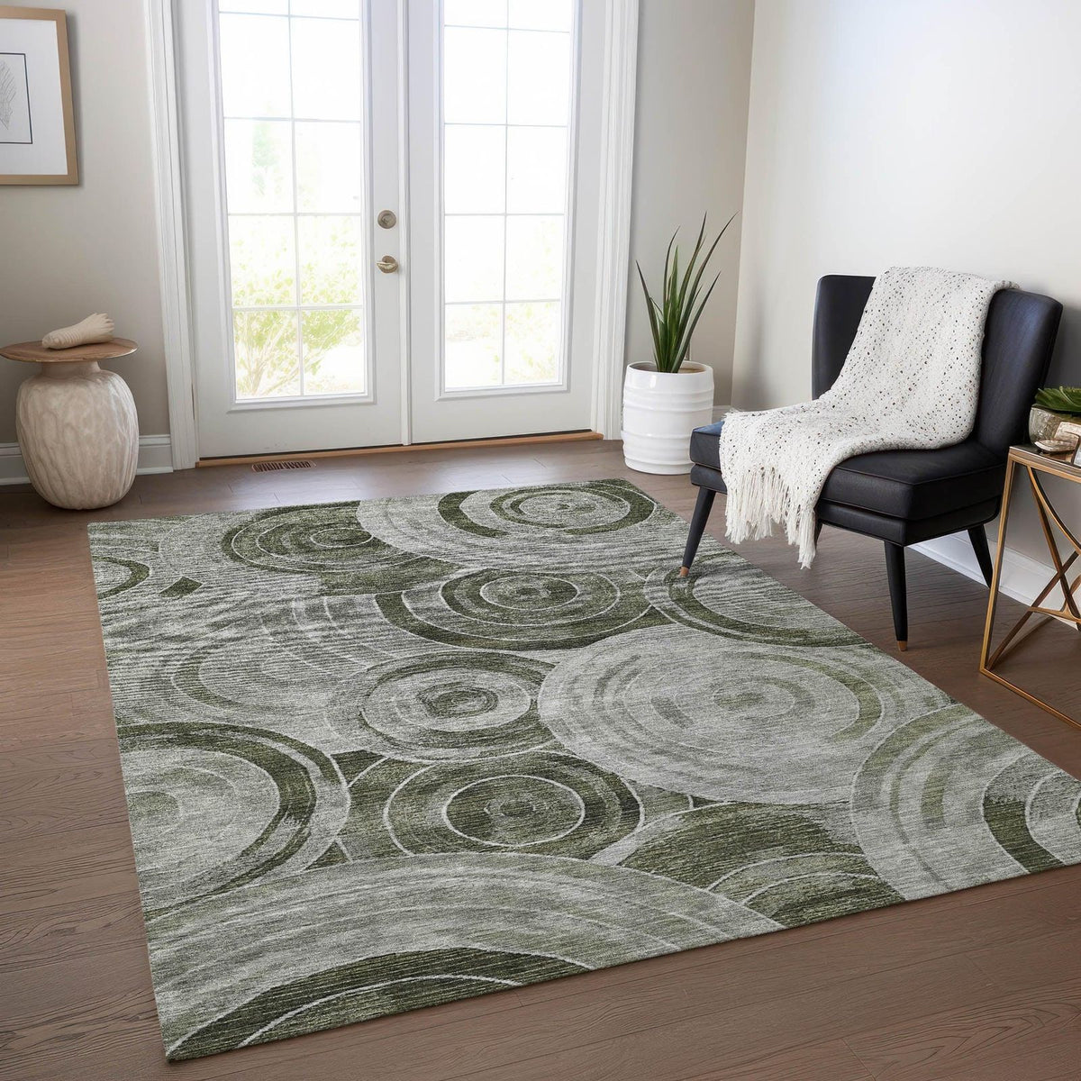 Jaelain Taupe Washable Indoor-Outdoor Rug -- view 2