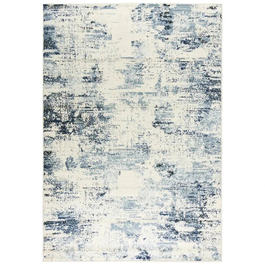 Coms Abstract Blue Kitchen Hallway Runner Rug