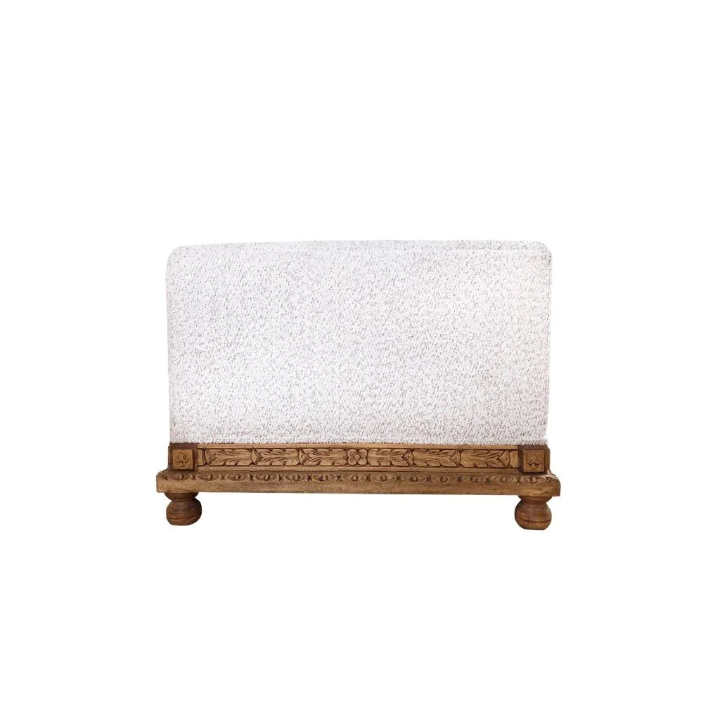 Ava Elegant Design White Fabric Chaise -- view 3