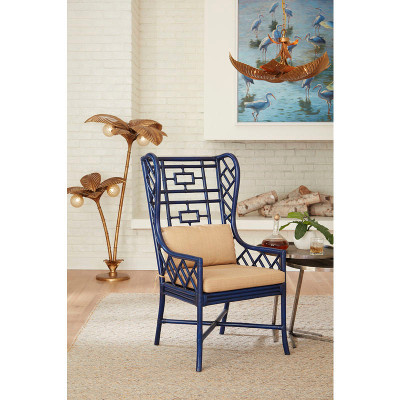 Wildwood Gwyneth Rattan Frame Comfortable Wing Chair