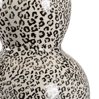 Snow Leopard Printed Ceramic Table Lamp-Table Lamps-Wildwood-LOOMLAN